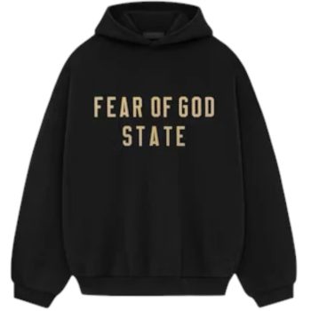 FEAR OF GOD ESSENTIALS FLEECE HOODIE "BLACK GOLD"