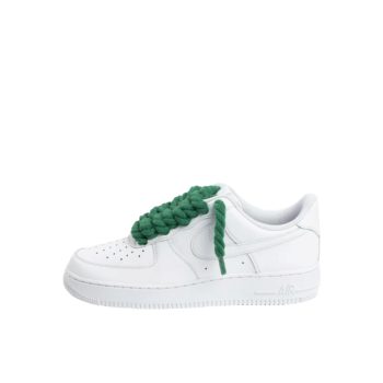 Nike Air Force 1 Low Triple White / Green Rope Laces