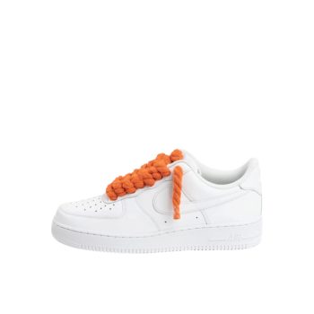 Nike Air Force 1 Low Triple White / Orange Rope Laces