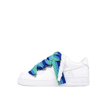 Nike Air Force 1 Low '07 White Blue Lanvin Rope Laces 