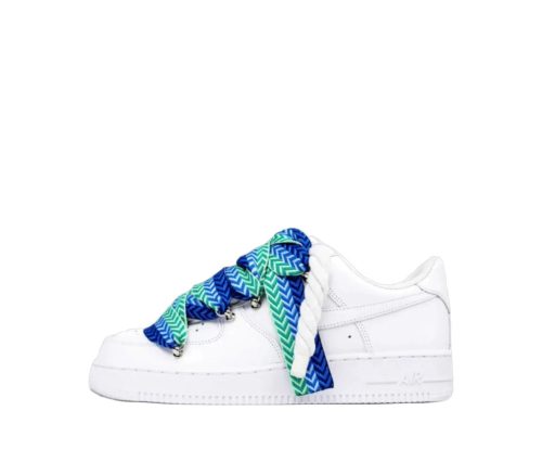 Nike Air Force 1 Low '07 White Blue Lanvin Rope Laces 