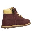 TIMBERLAND GIRLS POKEY PINE 6 IN SIDE ZIP BOOT BURGUNDY NUBUCK 
