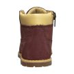 TIMBERLAND GIRLS POKEY PINE 6 IN SIDE ZIP BOOT BURGUNDY NUBUCK 